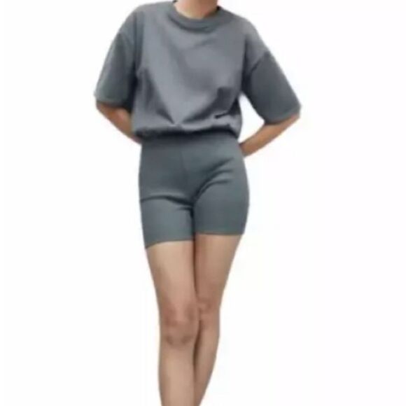 Zara Fitted Shorts Romper Sage Green 0264/345/505 NWT - Picture 3 of 7